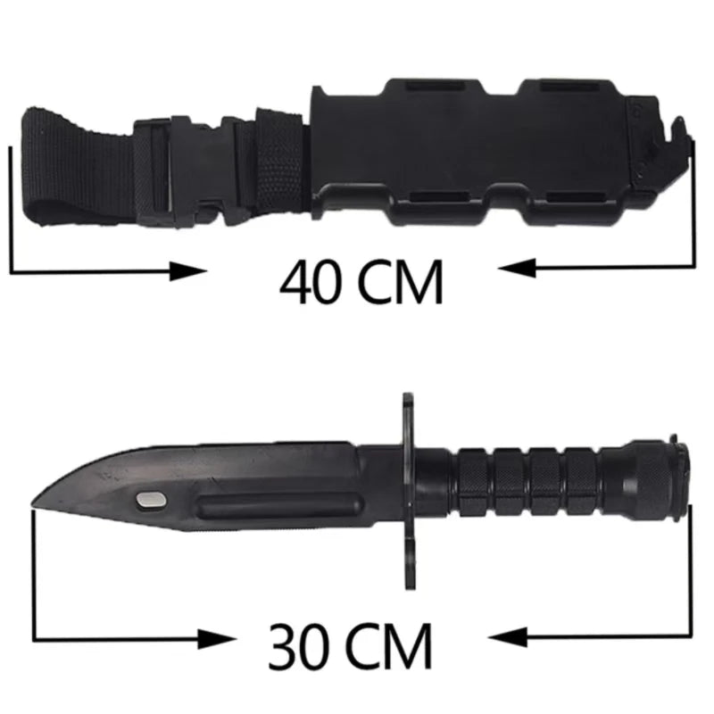 Faca de borracha modelo de treinamento militar entusiastas táticos faca de combate moddle treinamento bainha faca modelo brinquedo m9
