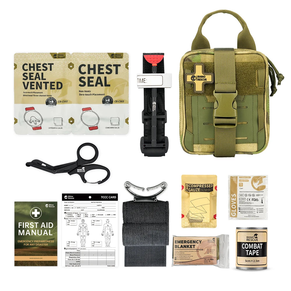Rinoceronte resgate edc bolsa kit de primeiros socorros tático sobrevivência trauma kit molle ferramenta utilitária malotes para acampamento caminhadas