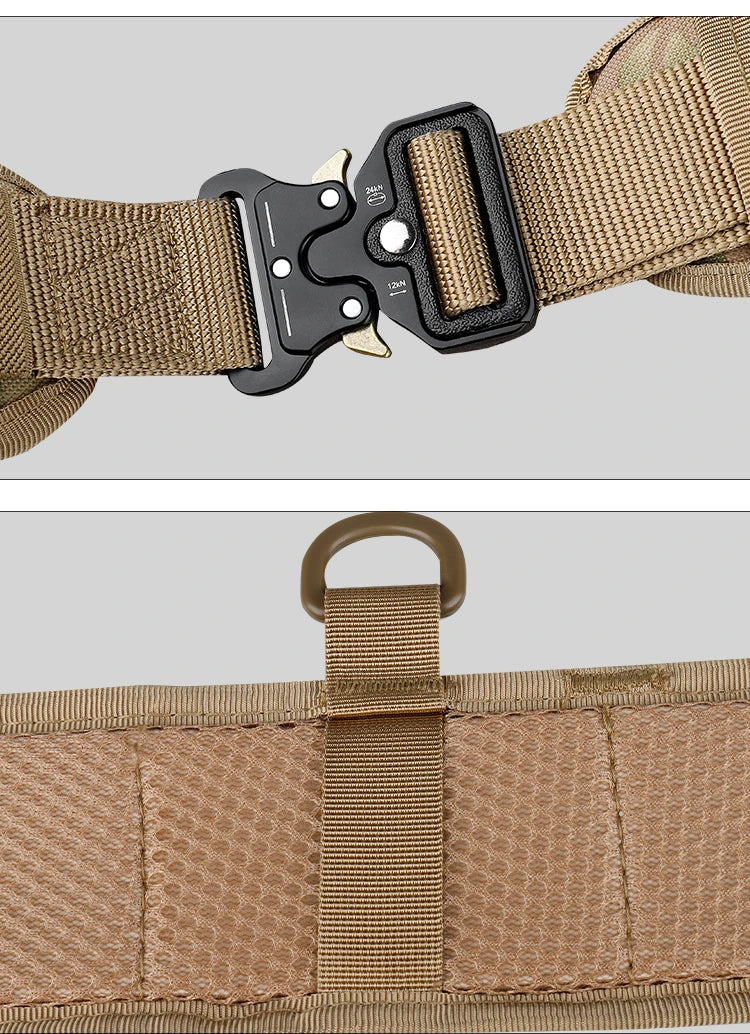 JSJM-Cinto Tático Acolchoado Ajustável para Homens, Trabalho ao Ar Livre, Combate CS, Caça, Paintball, Cintos, Bolso