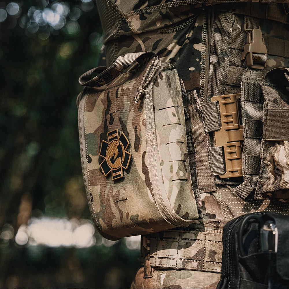 Rhino rescue 002m kit de primeiros socorros acampamento ifak bolsa com molle, bolsa sobrevivência para acampamento caminhadas e pesca kit caminhadas ao ar livre