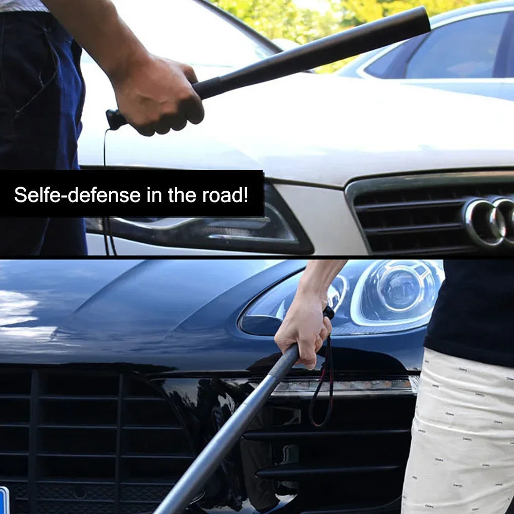 Lanterna de autodefesa de 49/41cm, bastão de liga de alumínio, bastão de beisebol, equipamento de sobrevivência de segurança ao ar livre, bastão de luz