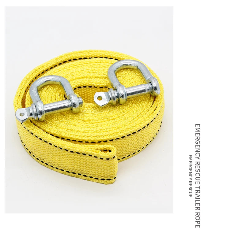 Corda de reboque de carro off road puxando corda 5 toneladas 4m 5m reboque com resgate puxando corda de fio de aço engrossado especial