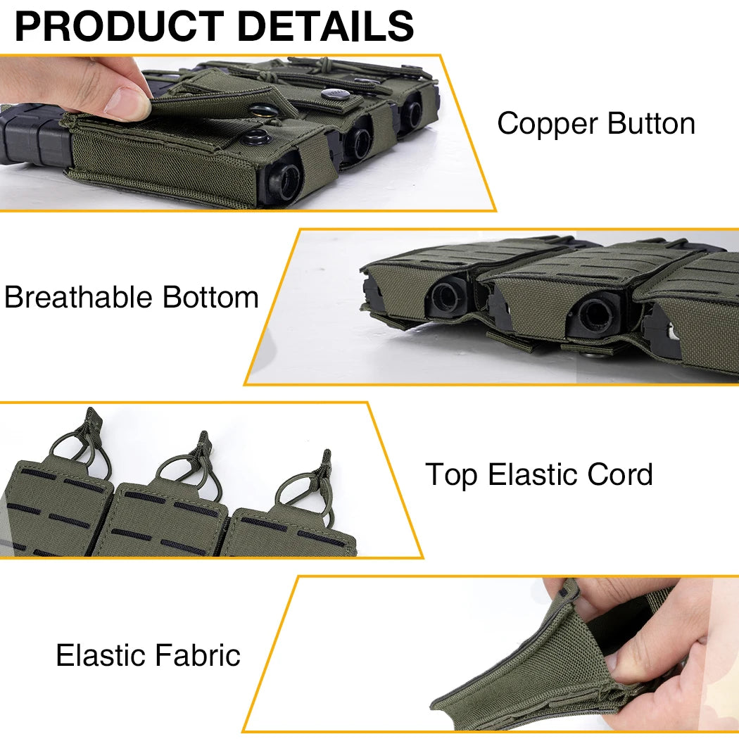 IDOGEAR Tático LSR 556 Mag Bolsa Triplo Mag Carrier MOLLE Bolsa Corte a Laser 3567