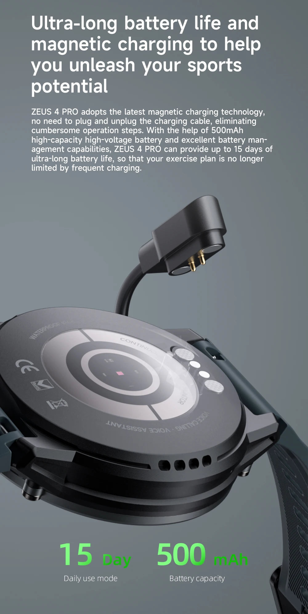 LOKMAT-Zeus 4 Pro Amoled relógio inteligente, tela redonda, BT Calls, Fitness Tracker, Monitor de freqüência cardíaca para telefone inteligente, 1,43