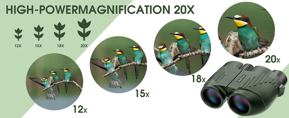 20x25 binóculos profissional hd bolso à prova dwaterproof água acampamento observação telescópio óptico portátil ao ar livre para caça