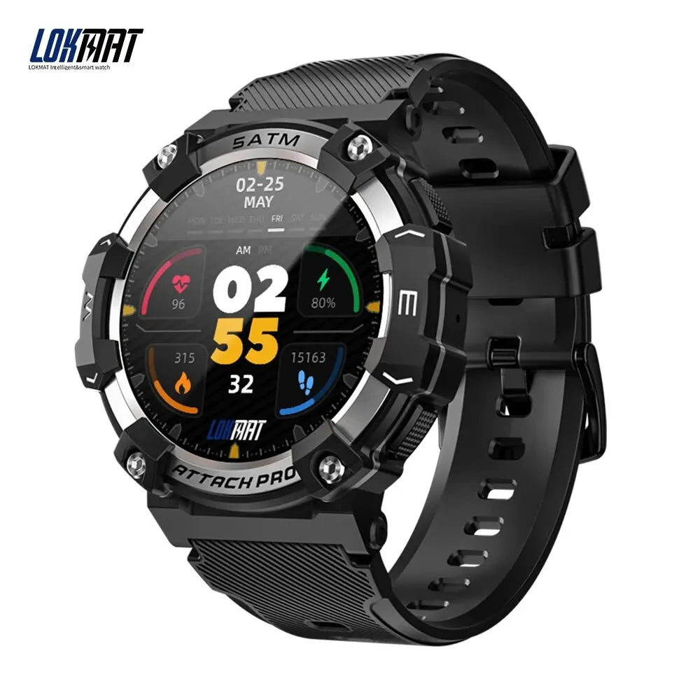 LOKMAT-ATTACK 2 PRO relógios inteligentes para homens e mulheres, fitness, esportes ao ar livre, monitoramento de saúde, compatível com android, ios
