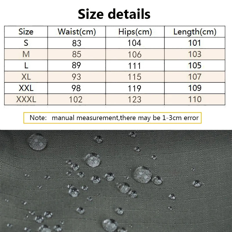 Novas calças de trabalho tático dos homens calças de carga ao ar livre multi-bolso impermeável calça outono primavera ao ar livre workwear caminhadas
