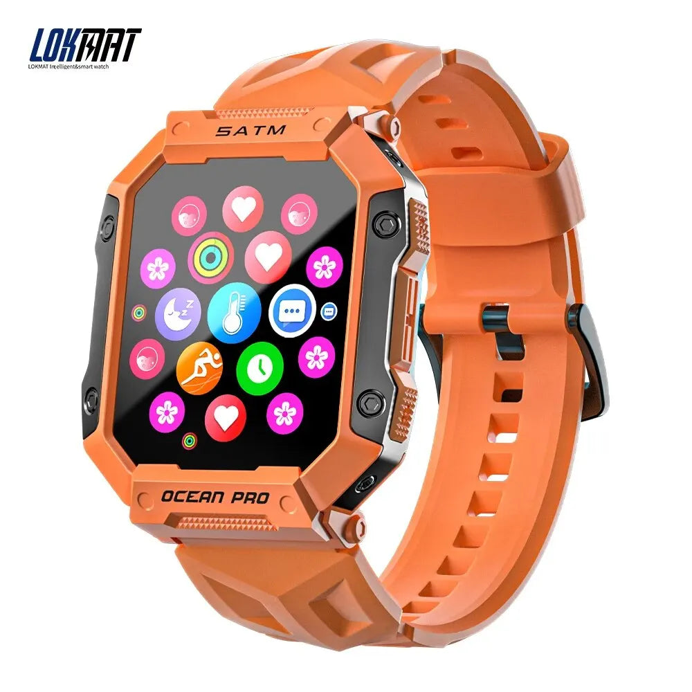 LOKMAT-OCEAN PRO Saúde e Monitoramento Esportivo Relógio Inteligente para Homens, Notificação Inteligente, Compatível com iOS e Android