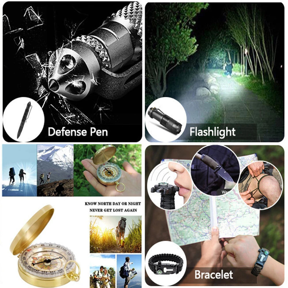 38 em 1 kit de primeiros socorros sobrevivência militar conjunto completo molle engrenagem ao ar livre kits de emergência acampamento caminhadas aventuras trauma saco