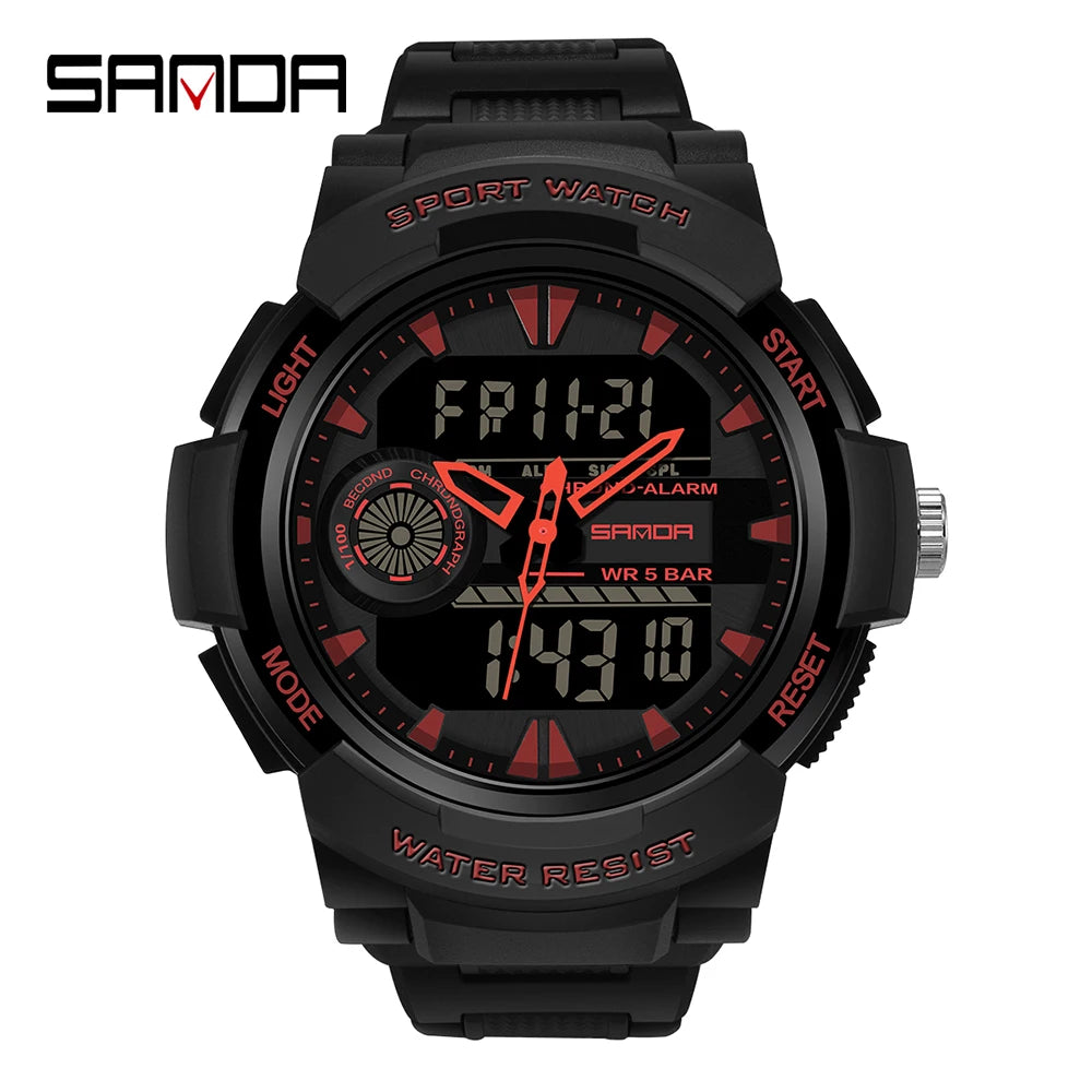 Sanda marca superior g-estilo relógio militar masculino led digital esportes cronômetro relógios homem à prova dwaterproof água relógio de pulso de quartzo eletrônico dos homens