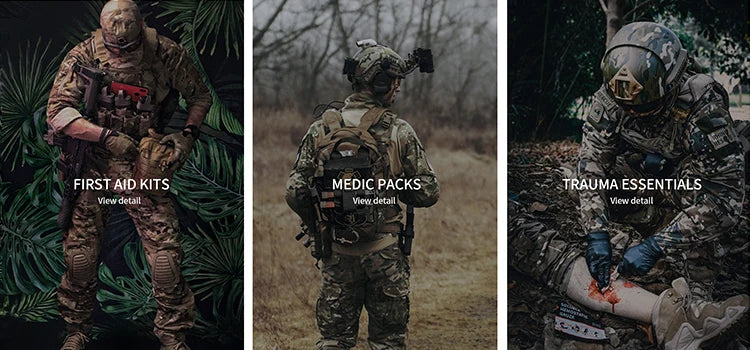 Kit de trauma de sobrevivência rinoceronte edc ifak, bolsa tática molle com torniquetes de metal, bandagem, vedação de peito para acampamento, caminhadas