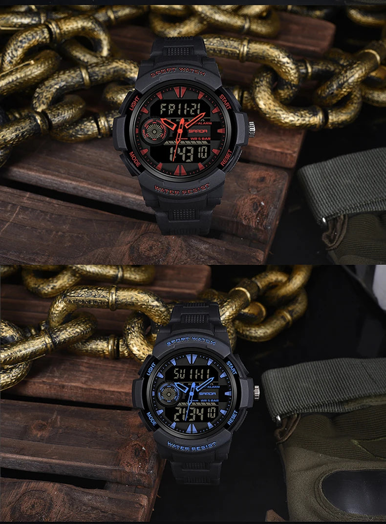 Sanda marca superior g-estilo relógio militar masculino led digital esportes cronômetro relógios homem à prova dwaterproof água relógio de pulso de quartzo eletrônico dos homens