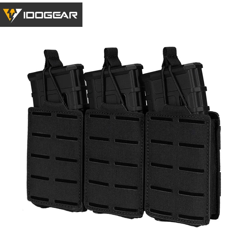 IDOGEAR Tático LSR 556 Mag Bolsa Triplo Mag Carrier MOLLE Bolsa Corte a Laser 3567