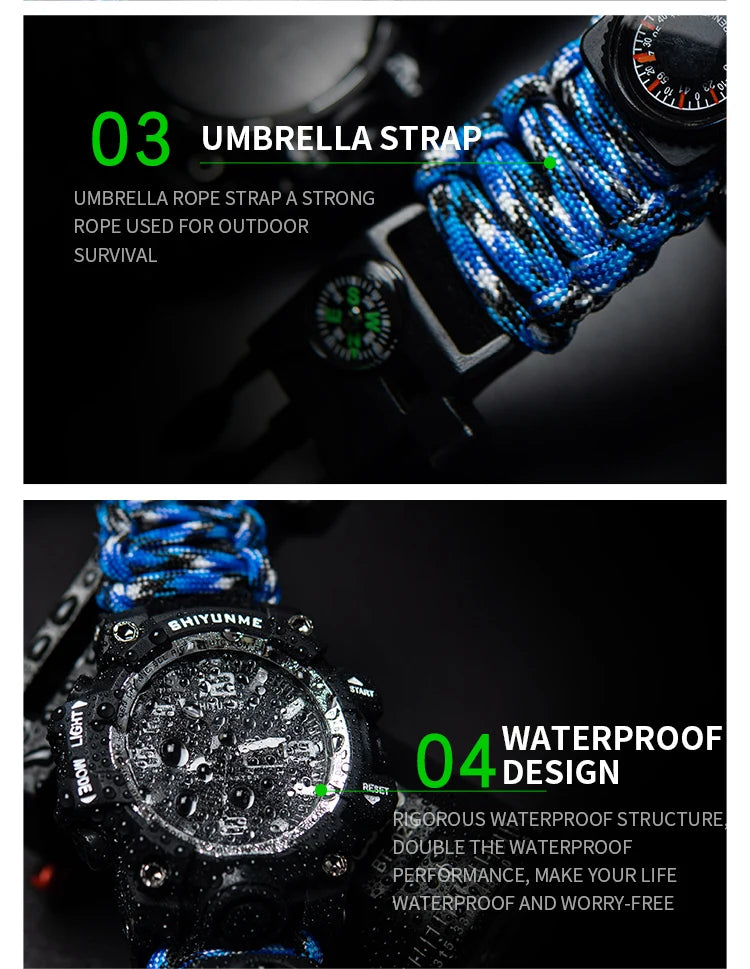 Shiyunme marca masculina relógios esportivos moda bússola à prova dwaterproof água led relógio digital homem militar relógio de pulso relogio masculino