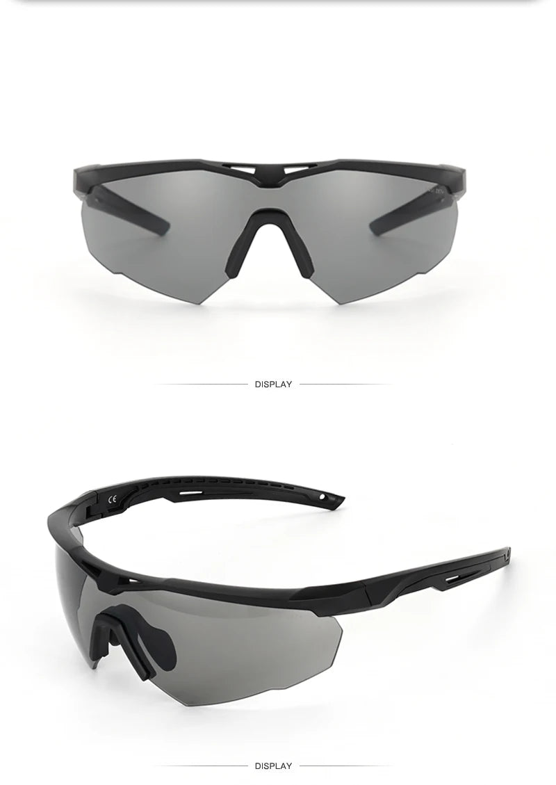 Conjunto de óculos tático à prova de vento, à prova de poeira, cs, militar, tiro, à prova de balas, motocicleta, montanhismo