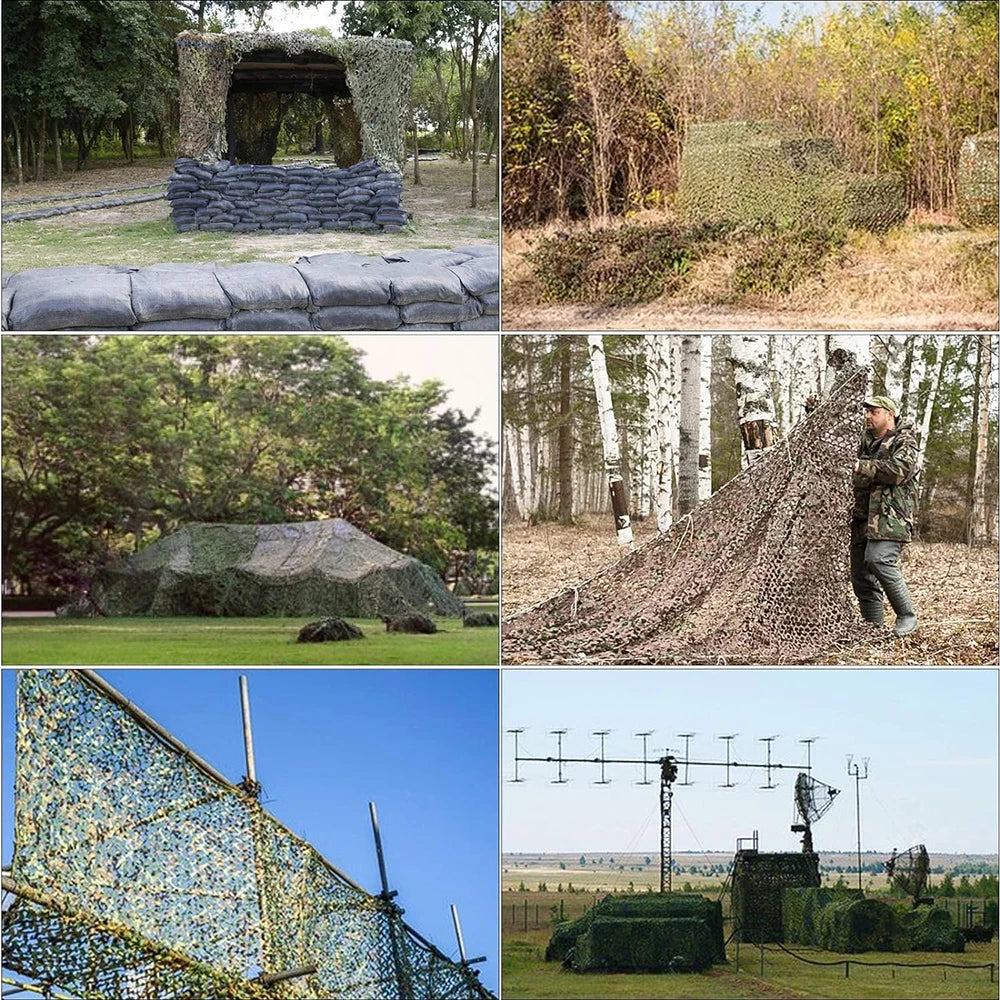 Rede camuflada para acampamento ao ar livre, guarda-sol, malha camuflada para caça, tiro, carro, festa militar, abrigo solar