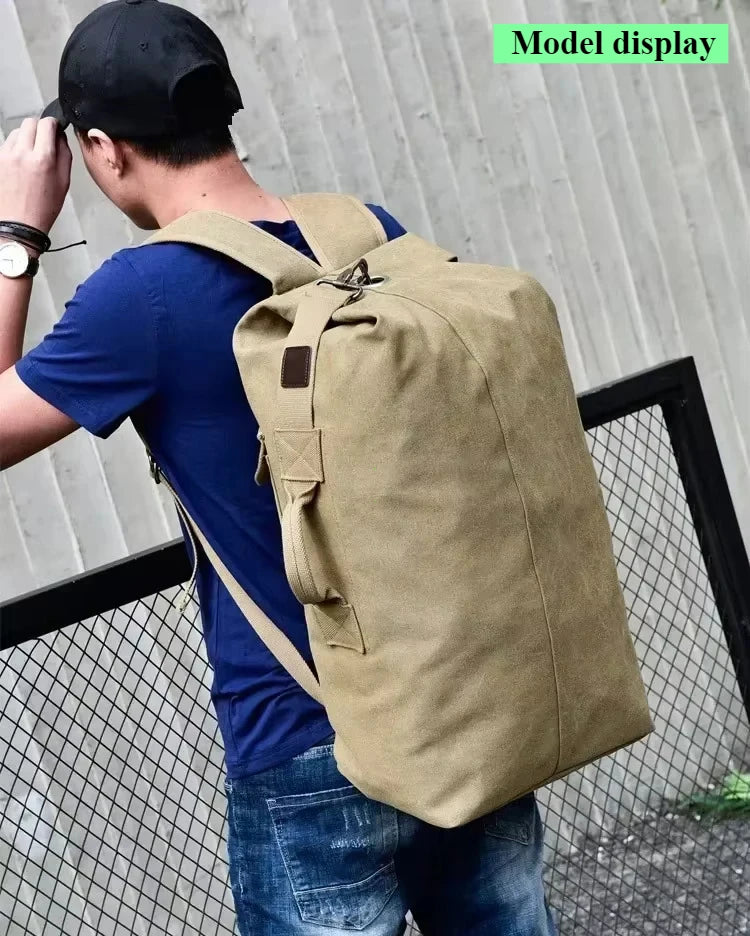 Grande capacidade de viagem saco escalada tático mochila feminina sacos lona balde saco ombro esportes masculino