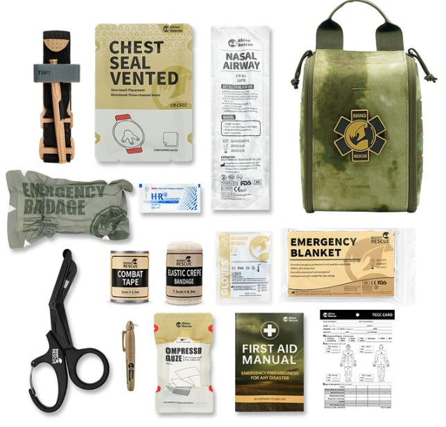 Kit de Primeiros Socorros Rhino Rescue - Tático e Resistente