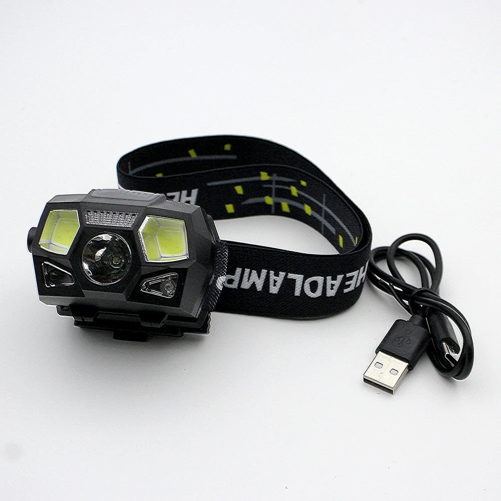 Joaxor tático rápido mich capacete luz de sinal sensor farol carregamento usb à prova dwaterproof água luz caça pesca farol