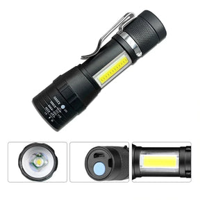 Lanterna Tática Recarregável USB com Zoom de Longo Alcance
