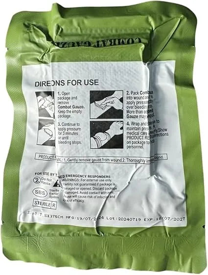 Gaze Com Agente Hemostatico Ifak Aph Verde - Combat Gauze