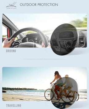 KDEAM Óculos de sol redondos vintage masculino feminino escudo de couro óculos de sol ponte dupla projetado sombra KD179