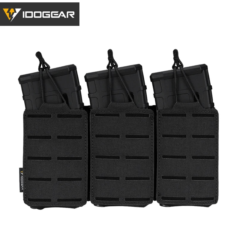 IDOGEAR Tático LSR 556 Mag Bolsa Triplo Mag Carrier MOLLE Bolsa Corte a Laser 3567