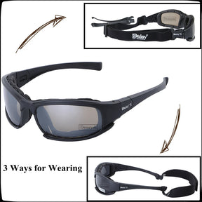 Margarida óculos tático óculos de sol dos homens 4 lente kit masculino jogo de guerra óculos para esporte ao ar livre caminhadas tiro