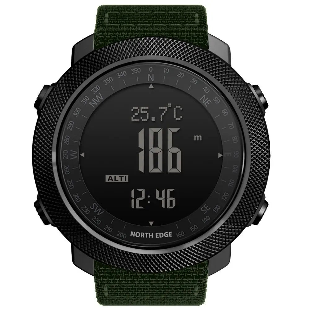 North edge esporte masculino relógio digital horas correndo natação militar do exército relógios altímetro barômetro bússola à prova dwaterproof água 50m