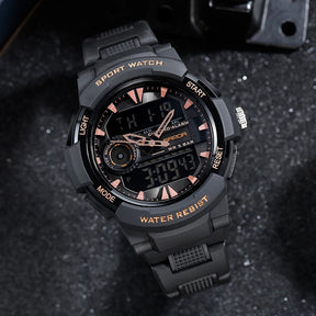 Sanda esporte relógio digital masculino natação 50m à prova dwaterproof água multifuncional militar led eletrônico relógio de pulso relogio masculino