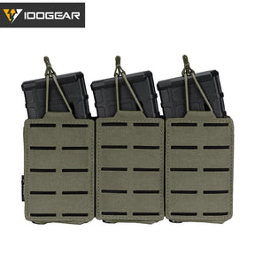 IDOGEAR Tático LSR 556 Mag Bolsa Triplo Mag Carrier MOLLE Bolsa Corte a Laser 3567