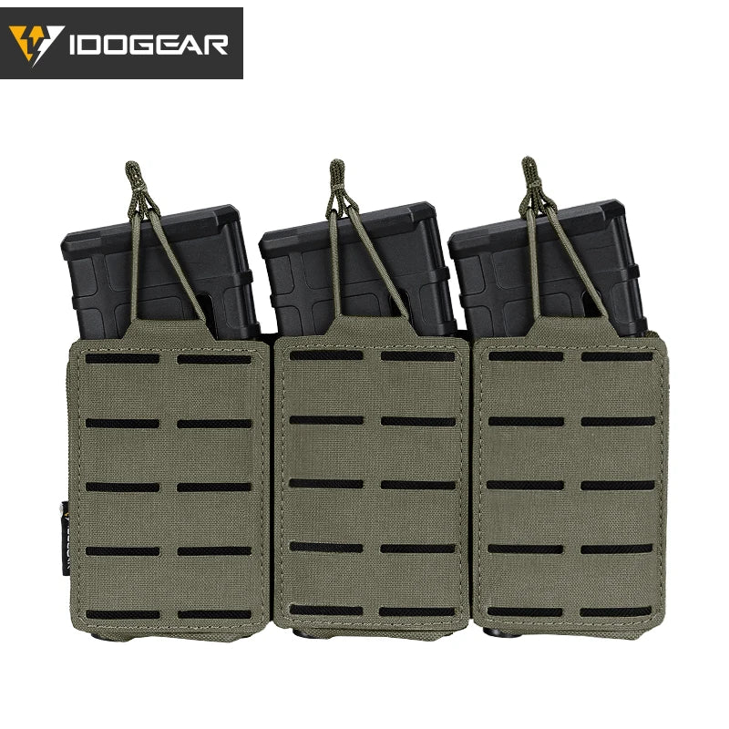 IDOGEAR Tático LSR 556 Mag Bolsa Triplo Mag Carrier MOLLE Bolsa Corte a Laser 3567