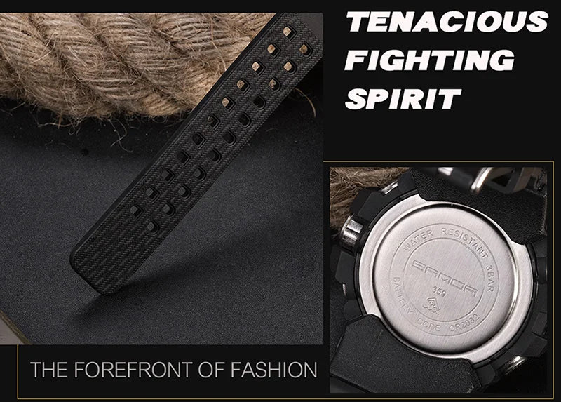 Sanda relógio digital esportivo militar masculino, relógio de pulso digital com alarme e cronômetro da moda, de marca famosa e luxuosa