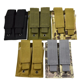 Molle tático 9mm mag bolsa pistola revista titular para placa transportadora colete duplo carregador bolsa caça e equipamentos acessório
