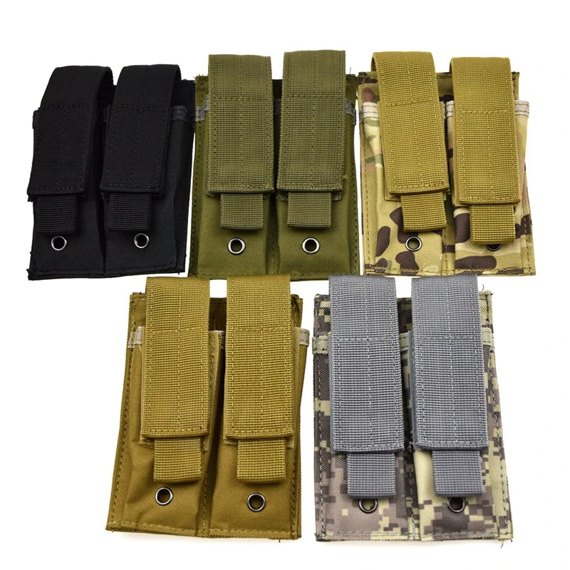 Molle tático 9mm mag bolsa pistola revista titular para placa transportadora colete duplo carregador bolsa caça e equipamentos acessório