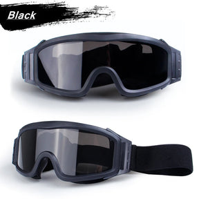 Óculos táticos com 3 lentes, óculos de combate, airsoft, paintball, proteção ocular para cs wargame, motocicleta, caminhadas