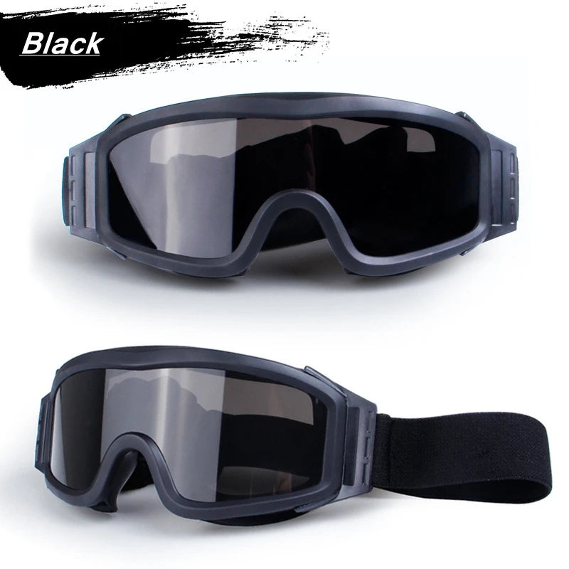Óculos táticos com 3 lentes, óculos de combate, airsoft, paintball, proteção ocular para cs wargame, motocicleta, caminhadas
