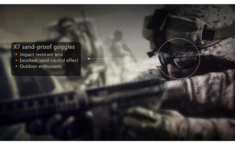 Margarida óculos tático óculos de sol dos homens 4 lente kit masculino jogo de guerra óculos para esporte ao ar livre caminhadas tiro