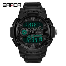 Sanda esporte relógio digital masculino natação 50m à prova dwaterproof água multifuncional militar led eletrônico relógio de pulso relogio masculino