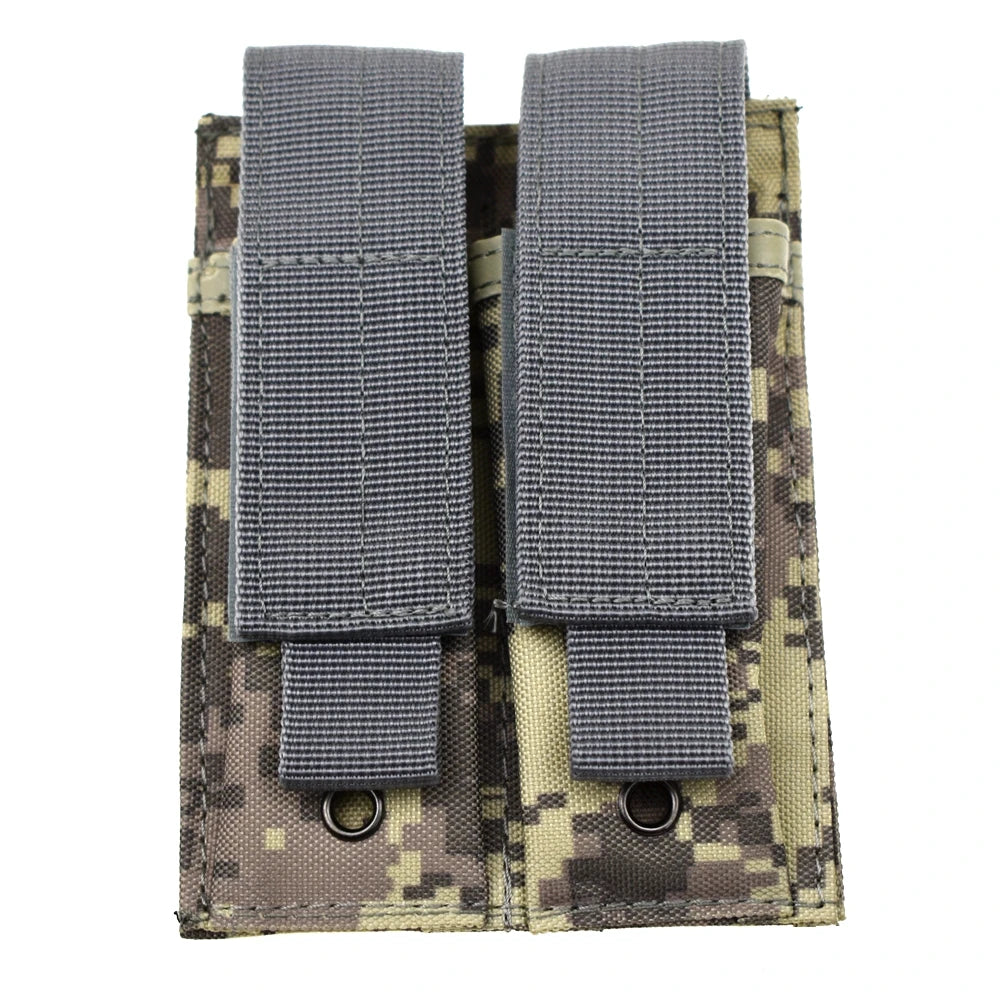 Molle tático 9mm mag bolsa pistola revista titular para placa transportadora colete duplo carregador bolsa caça e equipamentos acessório