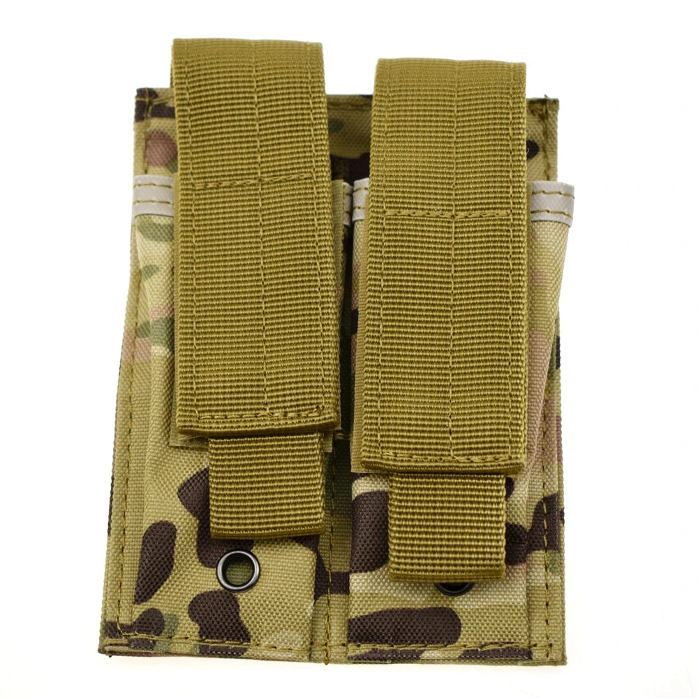 Molle tático 9mm mag bolsa pistola revista titular para placa transportadora colete duplo carregador bolsa caça e equipamentos acessório