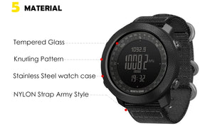 North edge esporte masculino relógio digital horas correndo natação militar do exército relógios altímetro barômetro bússola à prova dwaterproof água 50m