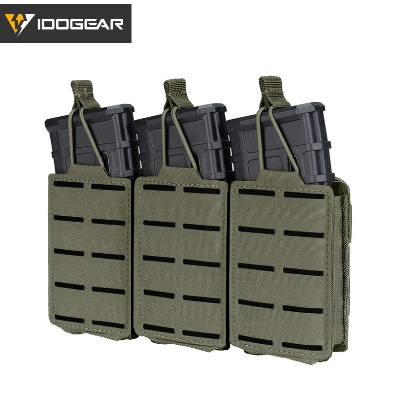 IDOGEAR Tático LSR 556 Mag Bolsa Triplo Mag Carrier MOLLE Bolsa Corte a Laser 3567