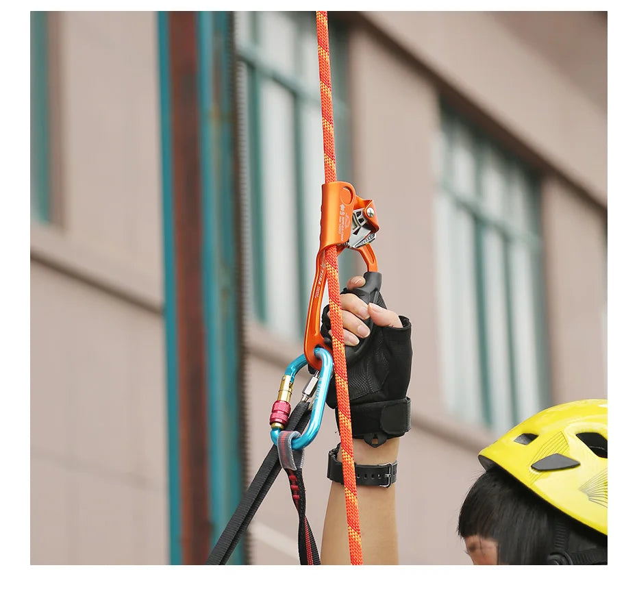 Escalada ao ar livre SRT Mão Ascender Dispositivo Montanhista Handle Ascender Mão esquerda e direita Equipamento de escalada Ferramentas de corda