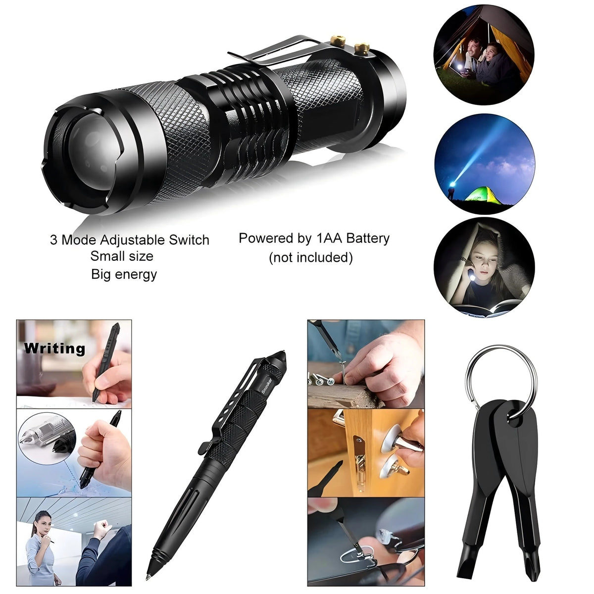 Kit profissional de sobrevivência de emergência, equipamento de acampamento multifuncional, equipamento de defesa tática, primeiros socorros, sos, aventura na selva