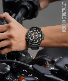 Lokmat novo ataque 3 pro robusto relógio inteligente bluetooth chamadas rastreador de fitness lanterna mensagem push monitor freqüência cardíaca para o telefone