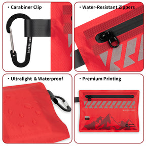 Kit de primeiros socorros pequeno Rhino Rescue – Kit médico ultraleve à prova d'água para caminhadas, mochilão, ciclismo, veículos de viagem