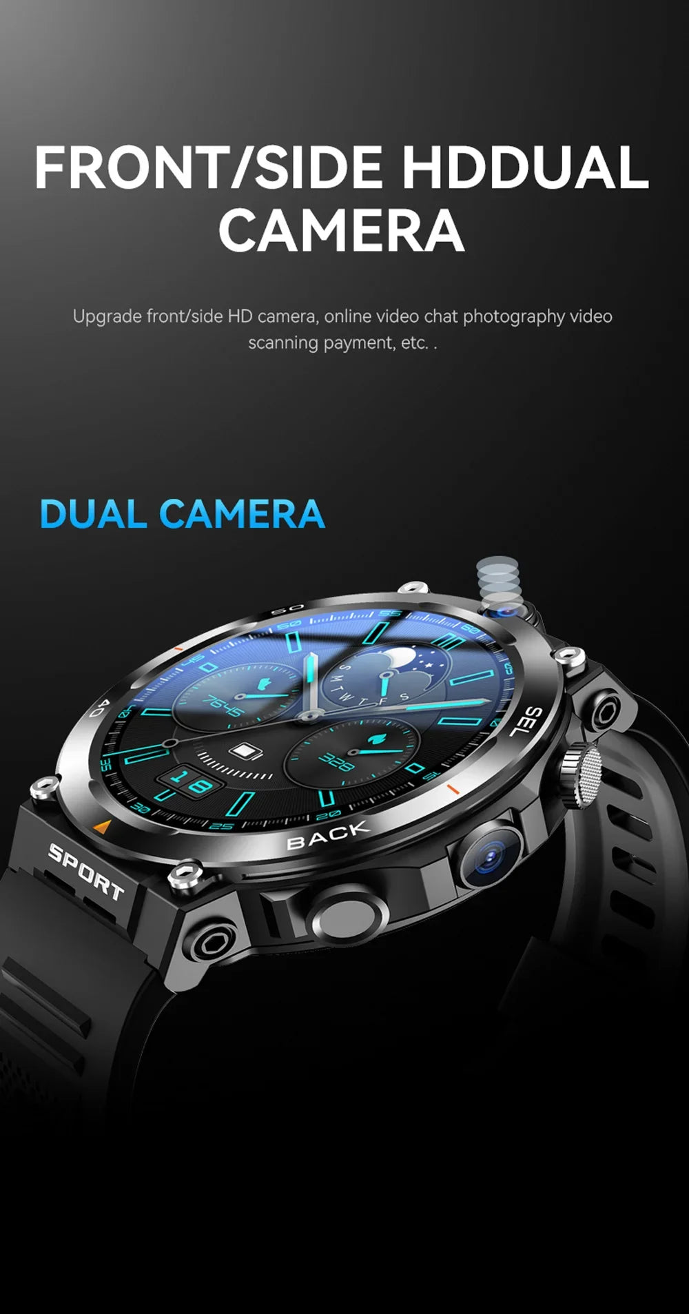 4g rede android relógio inteligente 5mp câmera dupla gps wifi nfc google play app download gratuito rosto desbloquear masculino feminino smartwatch