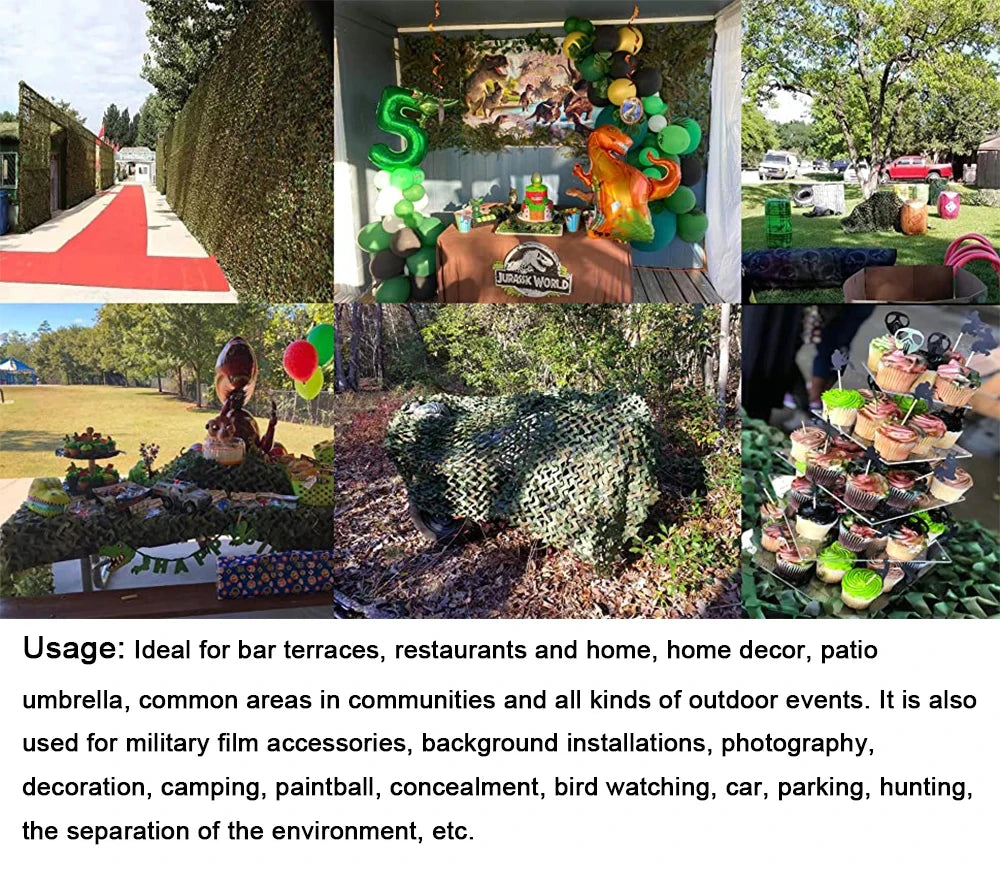Rede camuflada para acampamento ao ar livre, guarda-sol, malha camuflada para caça, tiro, carro, festa militar, abrigo solar