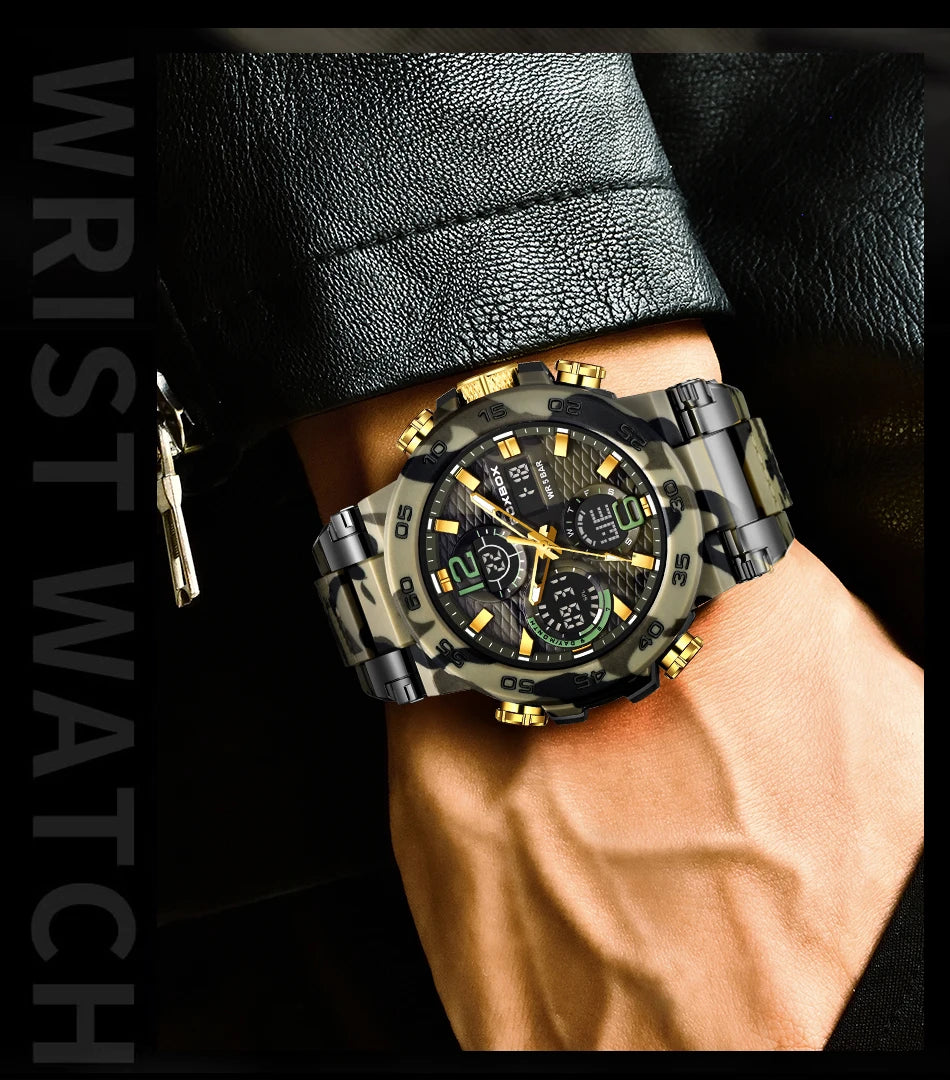 LIGE Digital Men Militar Watch 50m Relógio de pulso à prova d'água LED Relógio de quartzo Relógio esportivo Masculino Relógios grandes Homens Relogios Masculino